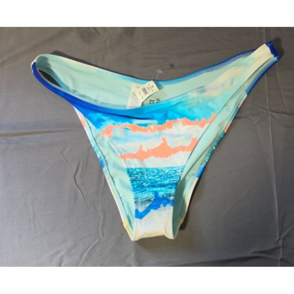 Aerie Swim Bathing Suit Bottom Beach Water Scene Size XL New Cheeky